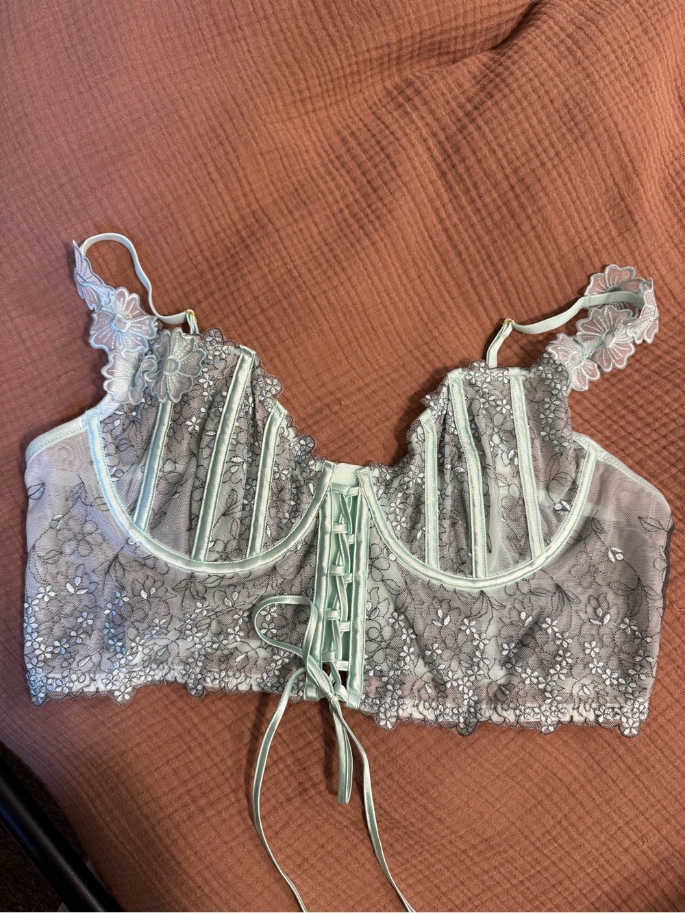 Mentionables Mint Julep Longline Corset Bralette